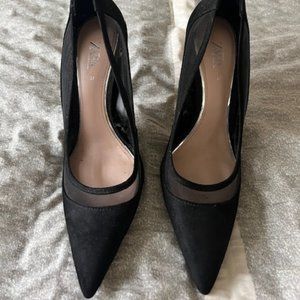 Zara Pointy Black Sheer Heels